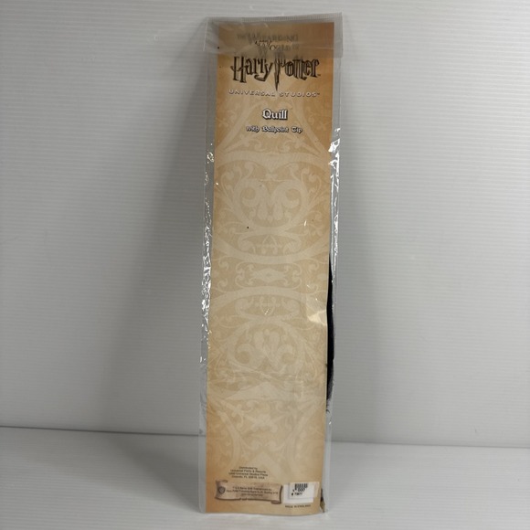 Harry Potter Feather Black Quill Pen W/Ballpoint Tip Universal Studio NEW SEALED - Picture 2 of 5